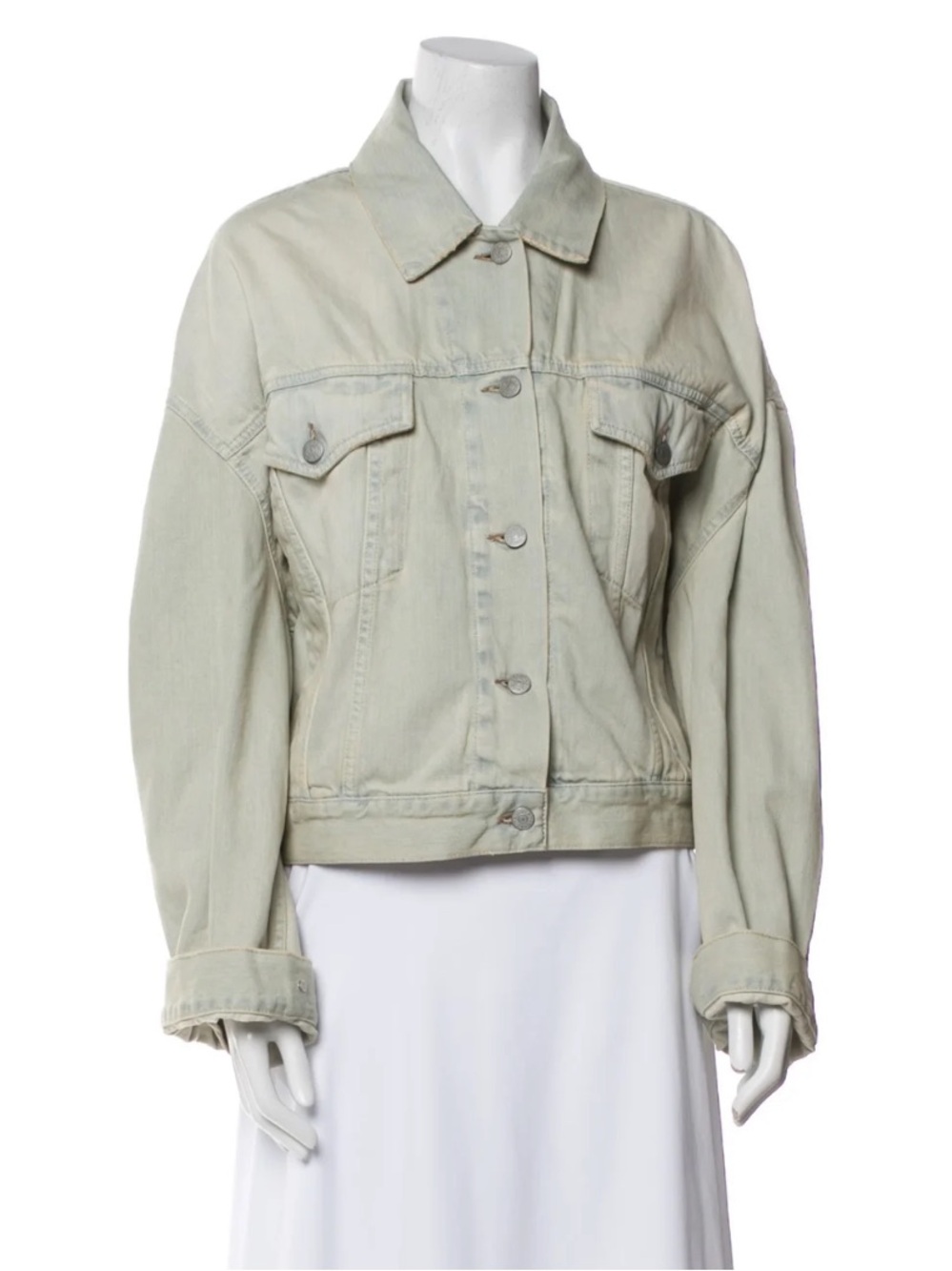 Acne studios denim jacket Oversized over dyed light blue beige Sand - Women